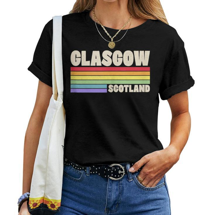 Glasgow Scotland United Kingdom Rainbow Gay Pride Merch Women T-shirt