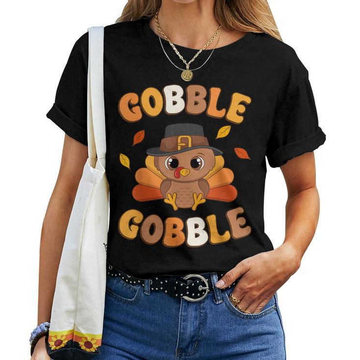 Gobble Turkey Day Happy Thanksgiving Toddler Girl Boy Women T-shirt