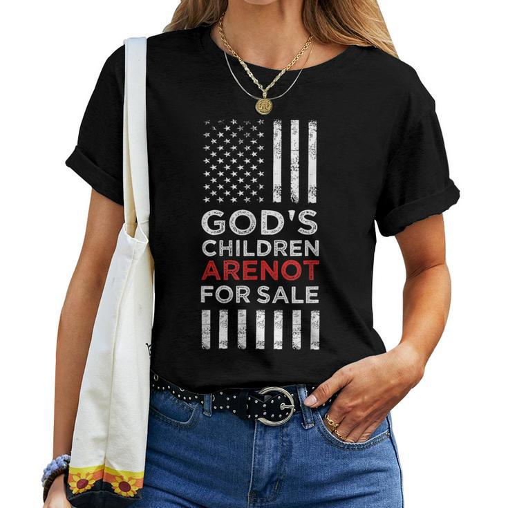 Gods Children Are Not For Sale American Flag Gods Children Women T-shirt
