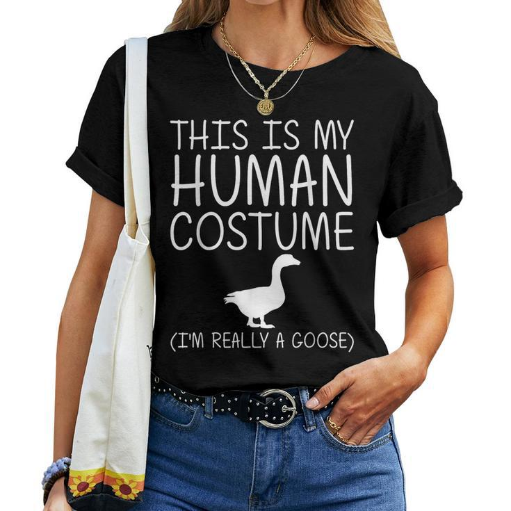 Goose Easy Halloween Human Costume Waterfowl Animal Diy Women T-shirt