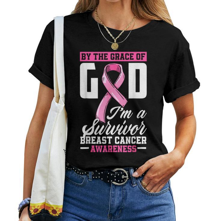 By The Grace God I'm A Survivor Breast Cancer Survivor Women T-shirt