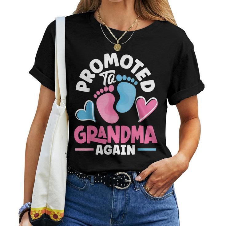 Grandparents Day Grandma Grandpa Promoted To Grandma Again Women T-shirt