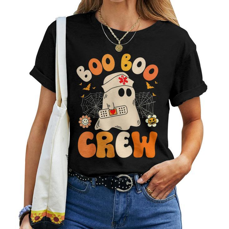 Groovy Boo Boo Crew Nurse Ghost Halloween Nursing Women T-shirt