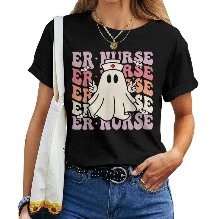 Groovy Emergency Room Nurse Halloween Costume Er Nurse Women T-shirt