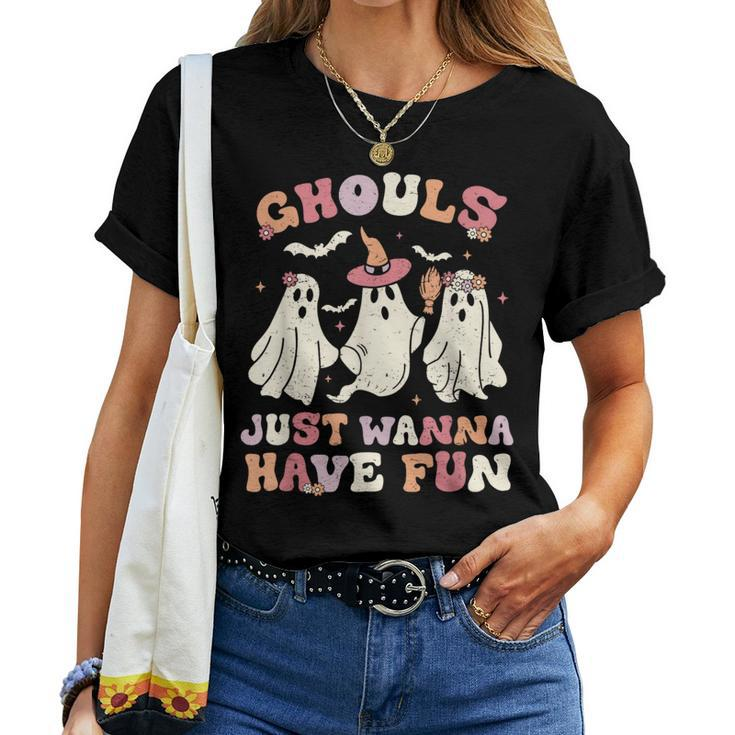 Groovy Ghouls Just Wanna Have Fun Halloween Costume Outfit Women T-shirt