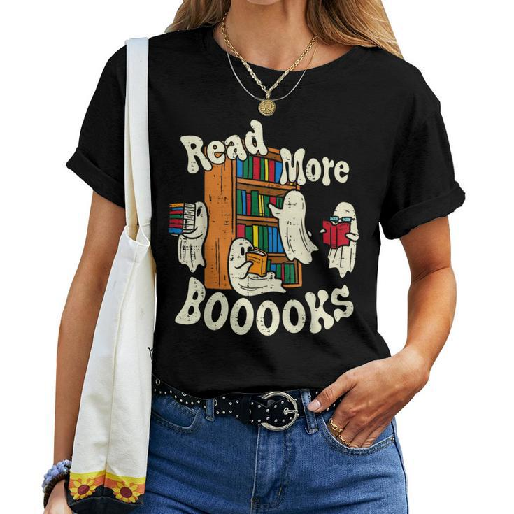 Groovy Halloween Read More Books Cute Boo Student Teacher Women T-shirt