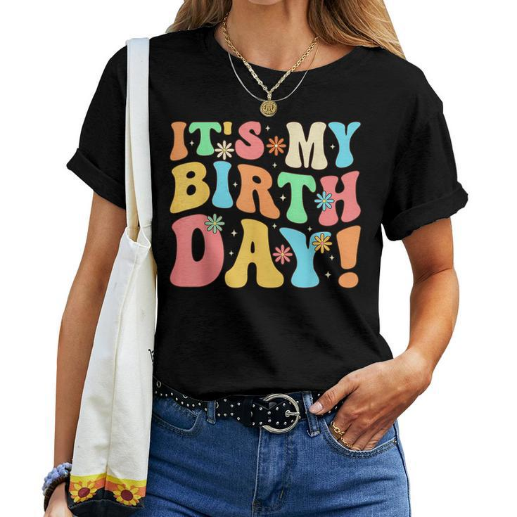 Groovy Hippie My Birthday Mom Grandma Women Girls Daughter Women T-shirt Casual Daily Basic Unisex Tee