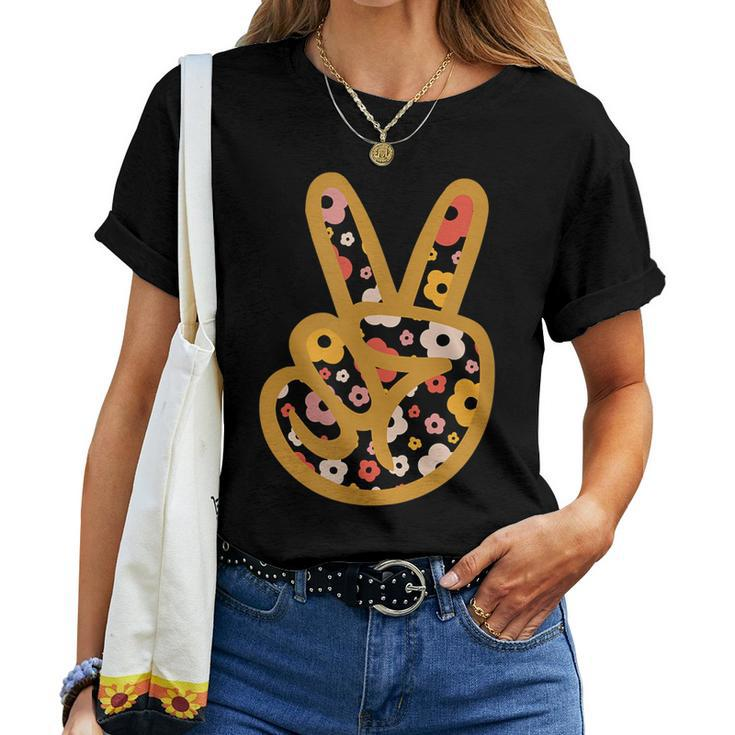 Groovy Peace Sign Retro Daisy 70S Hippie Vintage Women T-shirt