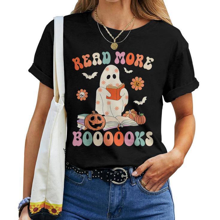 Groovy Read More Books Cute Ghost Boo Halloween Spooky Women T-shirt