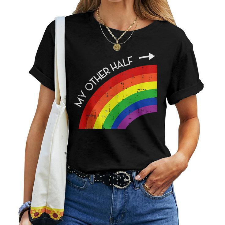 My Other Half Gay Couple Rainbow Pride Cool Lgbt Ally Women T-shirt
