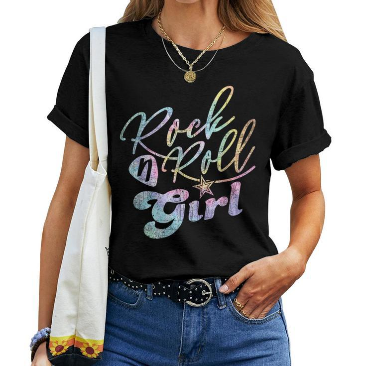 Halloween Rock N Roll Girl Retro Costume Tie Dye Women T-shirt
