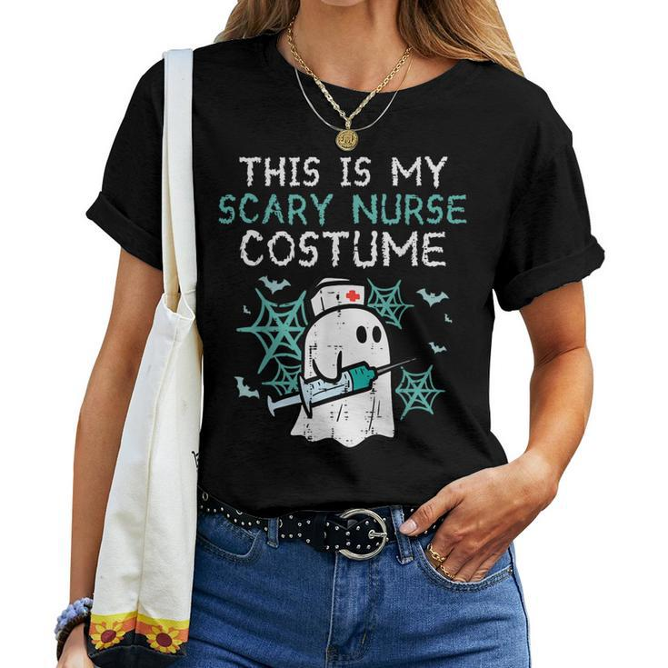 Halloween My Scary Nurse Costume Ghost Scrub Top Women T-shirt