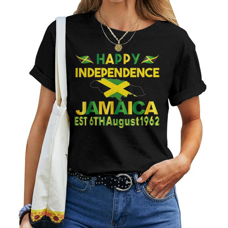Happy Independence Jamaica Day Jamaican Flag 1962 Women Jamaican Flag Women T-shirt