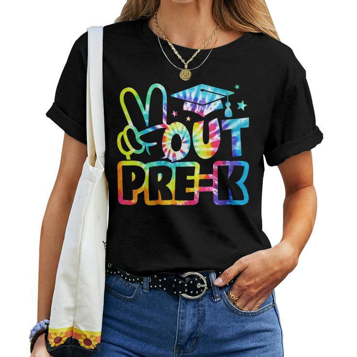Happy Last Day Of School Peace Out Prek Tie Dye Women T-shirt