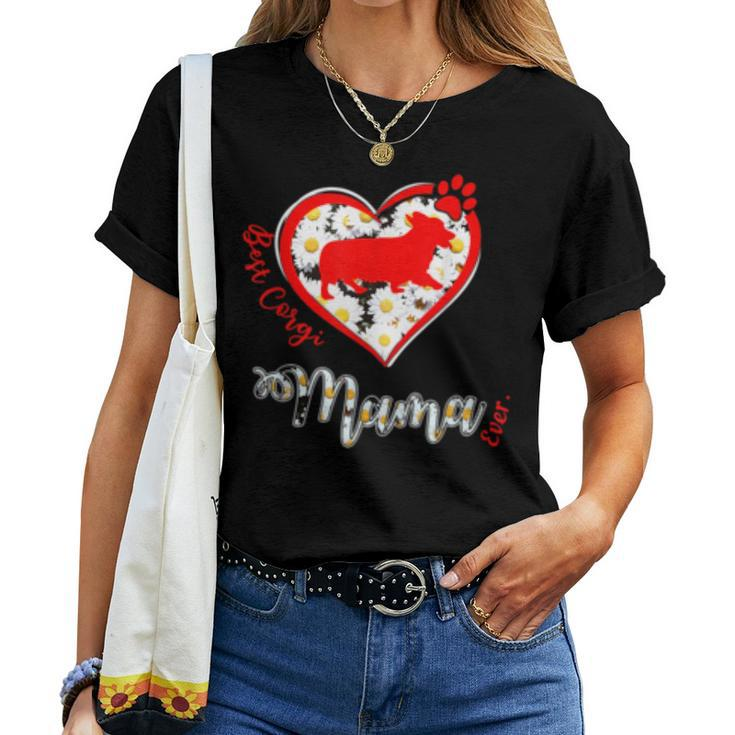 Heart Dog Best Corgi Mama Women T-shirt