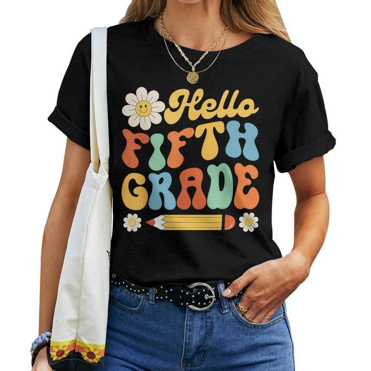 Hello Fifth 5Th Grade Back To School Teachers Kids Girls  Women T-shirt Crewneck Short Sleeve Graphic