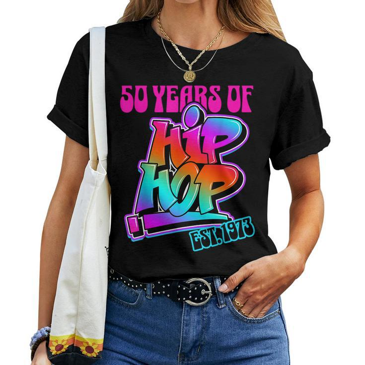 Hip Hop Music 50Th Anniversary Black History Men Dj Graphic  Women T-shirt Short Sleeve Graphic