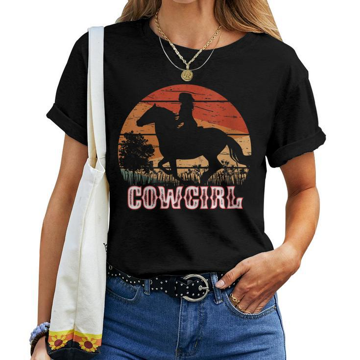 Horse Riding Vintage Style Rodeo Texas Ranch Women T-shirt