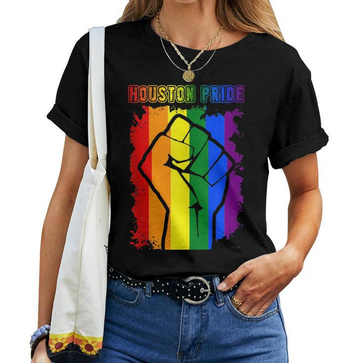 Houston Texas Lgbt Pride Month Lgbtq Rainbow Flag Women T-shirt Crewneck