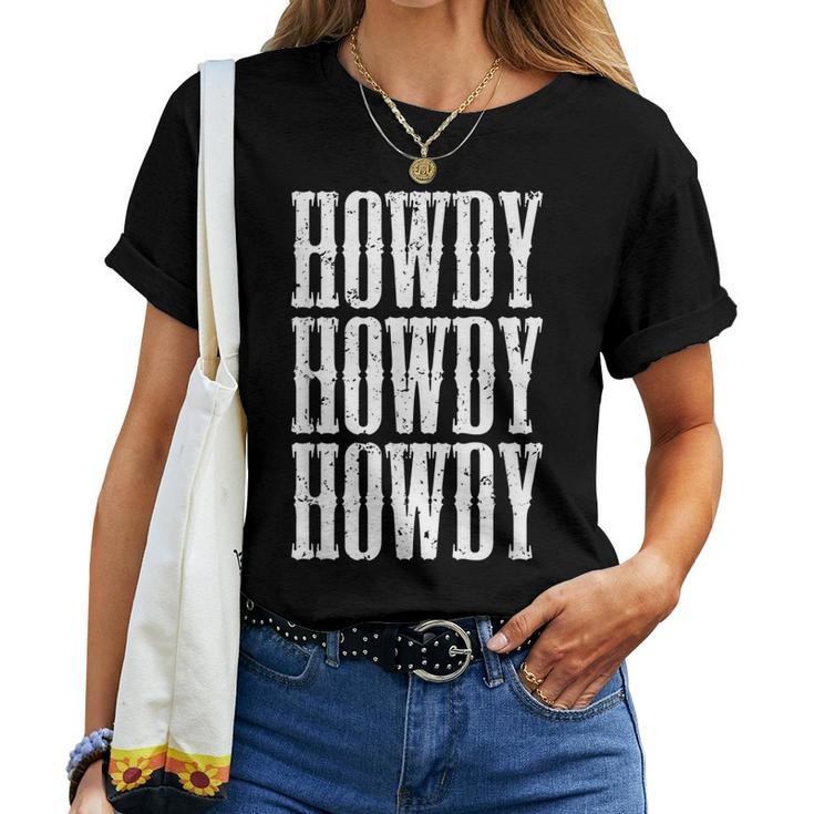 Howdy Rodeo Western Country Southern Cowgirl Cowboy Vintage Women T-shirt