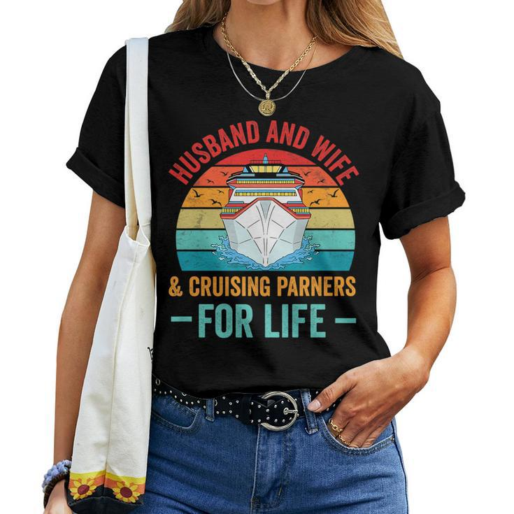 Husband And Wife Cruise Partners For Life Cruising Funny  Women T-shirt