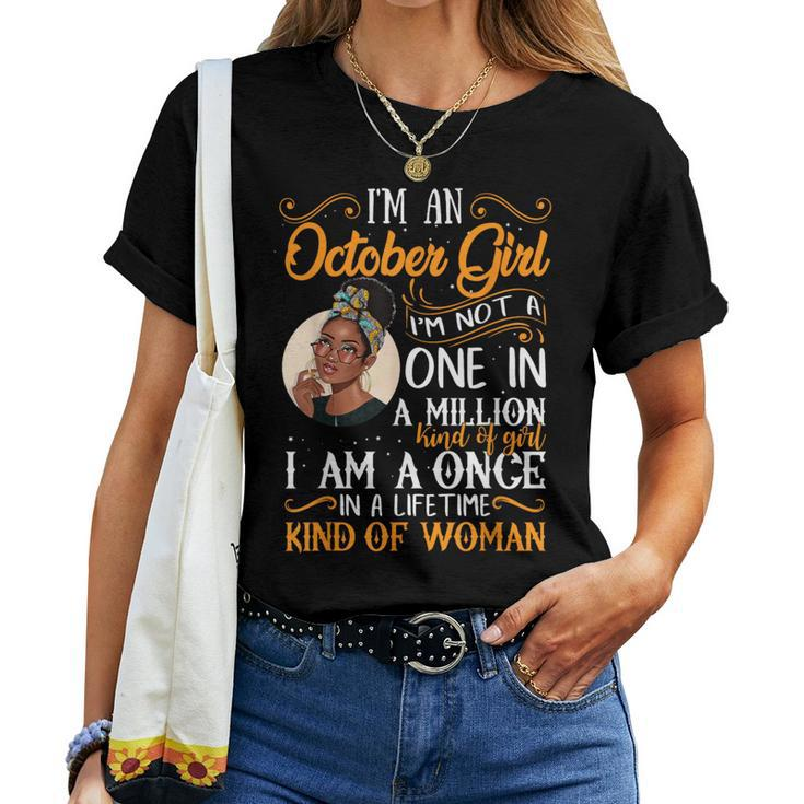 I'm An October Girl Black Libra Birthday Women T-shirt