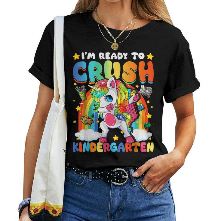 I'm Ready To Crush Kindergarten Dabbing Unicorn Cute Girls Women T-shirt