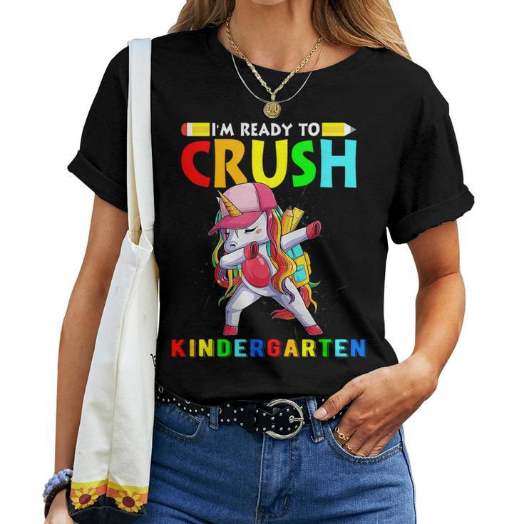 Im Ready To Crush Kindergarten Unicorn Girls  Women T-shirt Short Sleeve Graphic