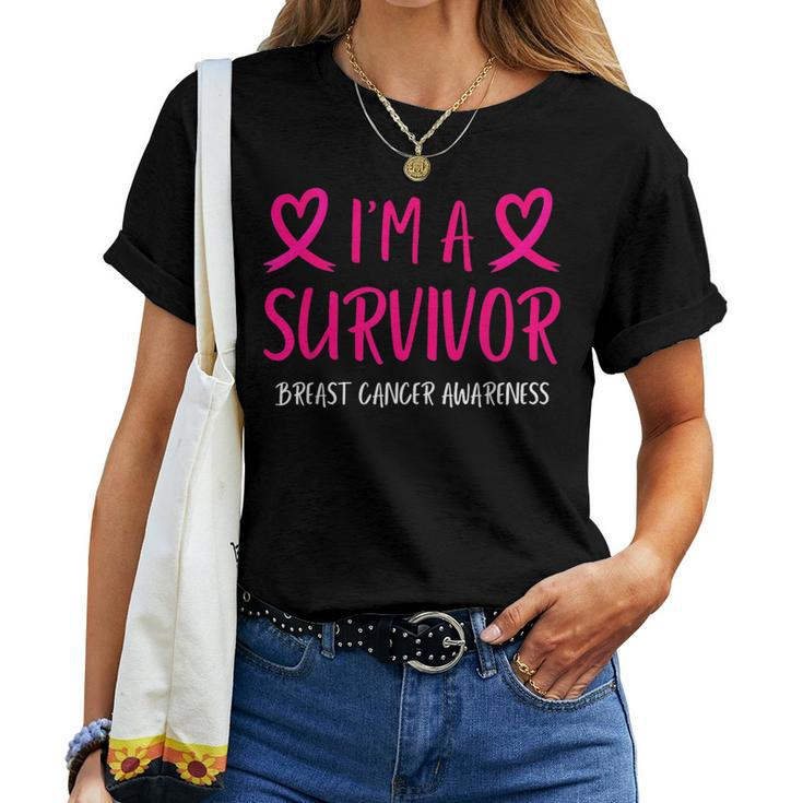 I'm A Survivor Breast Cancer Awareness Month Ribbon Women T-shirt