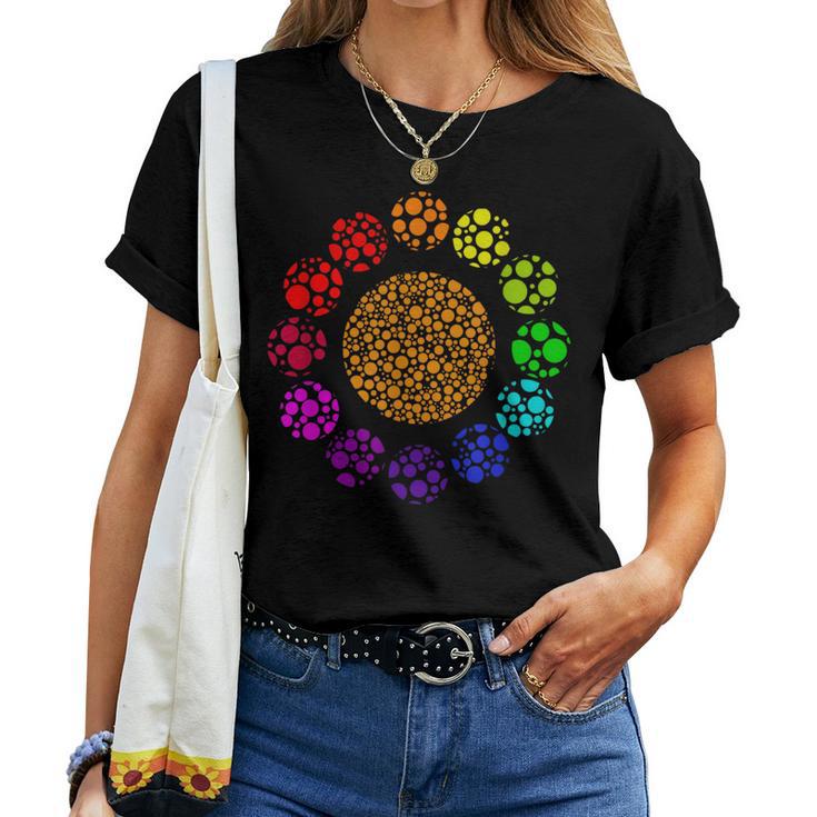 rainbow polka dot shirt