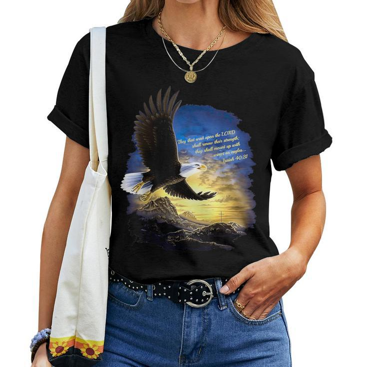 Isaiah 4031 Mount Up Wings As Eagles Christian Bible Verse Women T-shirt