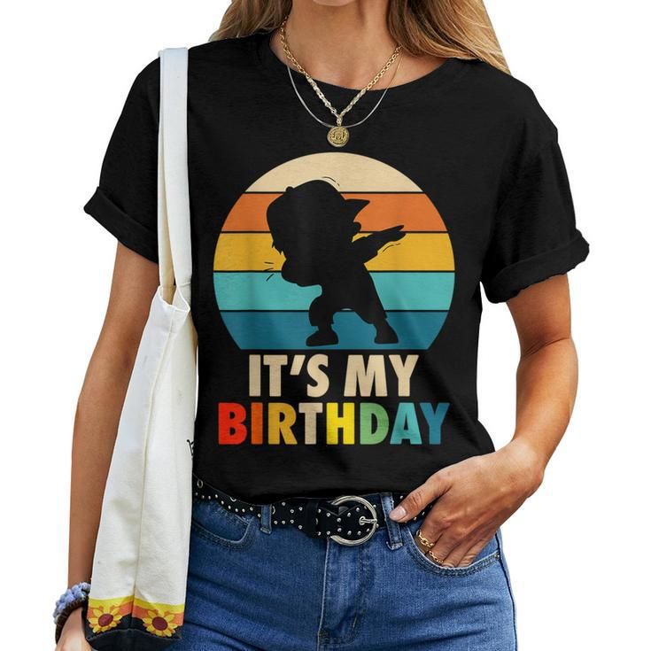 It's My Birthday For Boys Girls Dabbing Birthday Women T-shirt