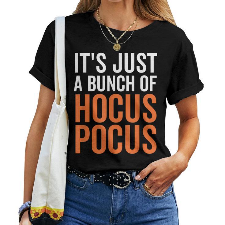 Funny Halloween T-Shirt For Women - "It's Just A Bunch Of Hocus Pocus" Quote Tee, Casual Fit