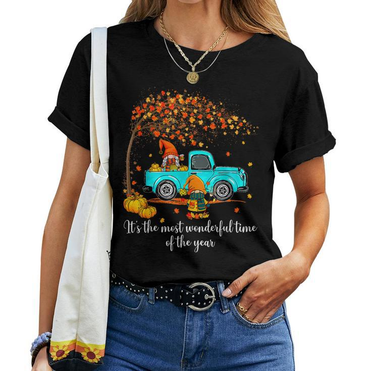 It's The Most Wonderful Time Of The Year Gnomes Autumn Fall Women T-shirt