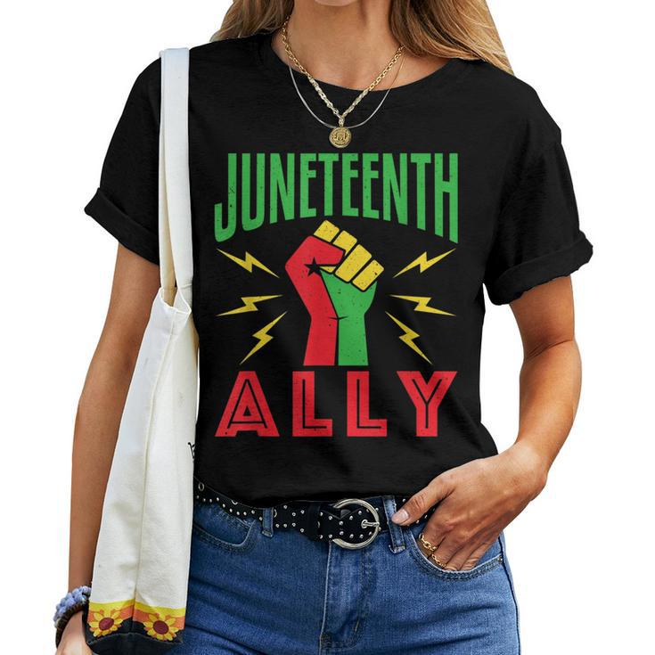 Junenth Ally June 19 Support Protest Pride Fist Men Women Women T-shirt
