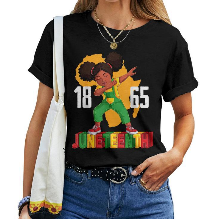 Junenth Dabbing Girl Kids Girls Women Black African Women T-shirt