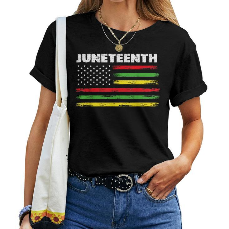 Junenth Women Junenth Flag African American Women T-shirt