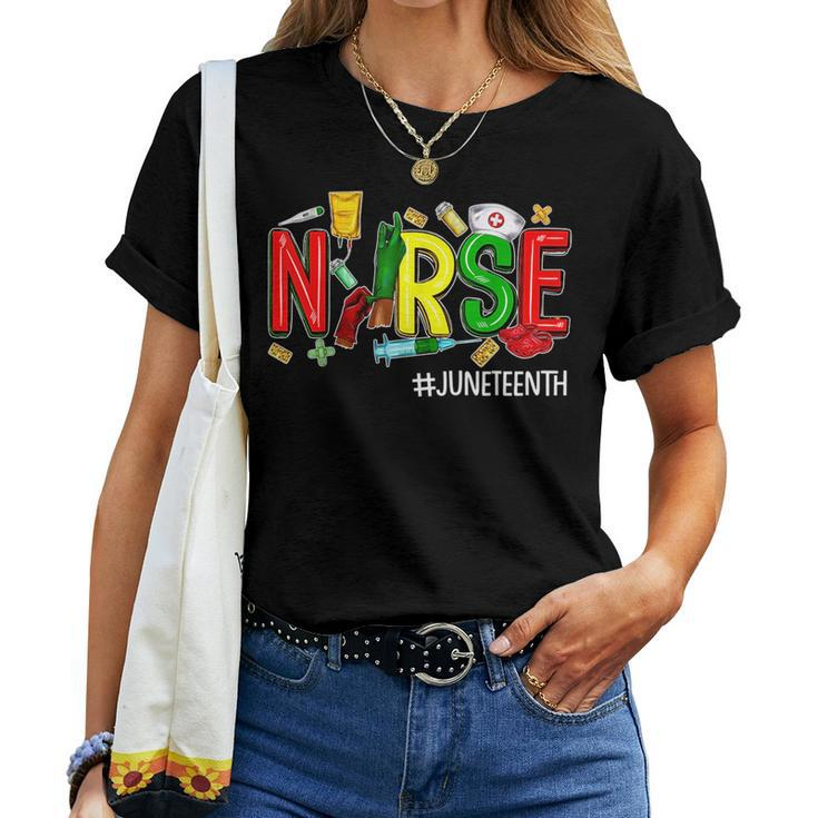 Junenth Nurse 1865 Black History Month Melanin Nursing Women T-shirt