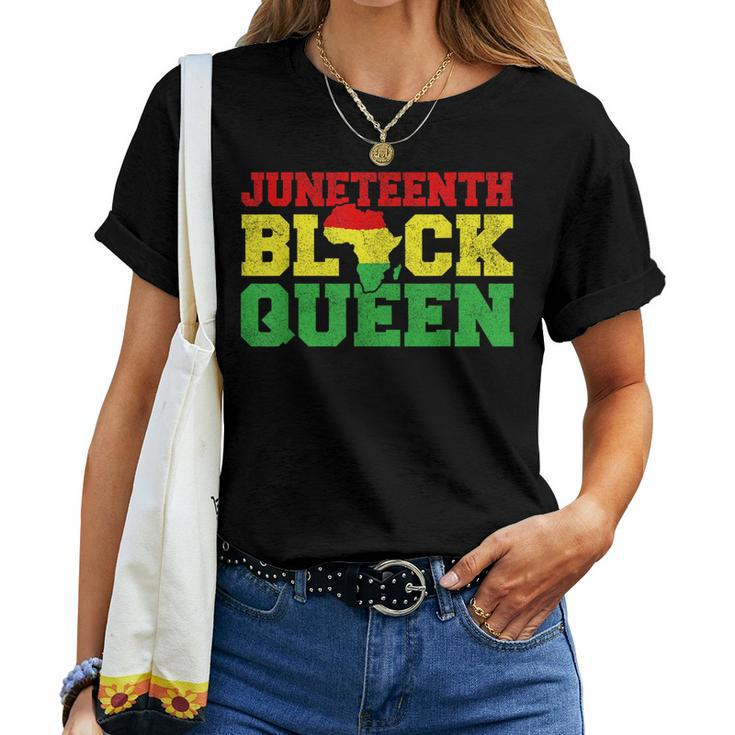 Junenth T Women Girls Junenth Black Queen Map Women T-shirt