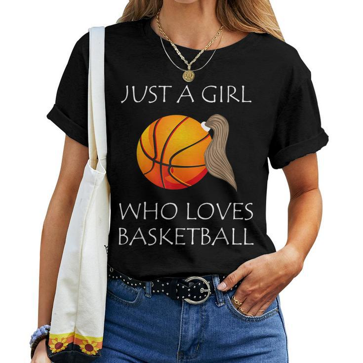 Just A Girl Who Loves Basketball Girls Clothes Sport Bball Women T 