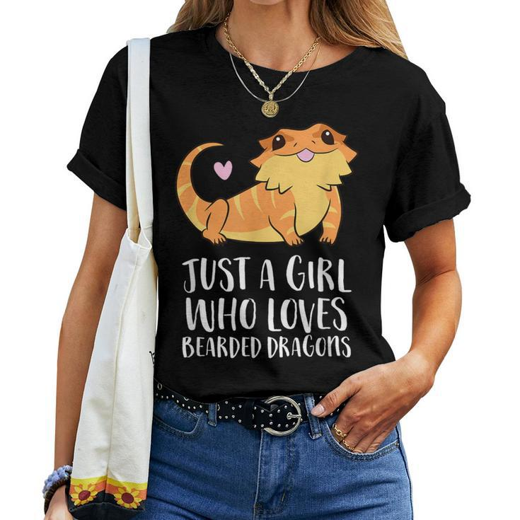 Just A Girl Who Loves Bearded Dragons Lizard Reptile Women T-shirt