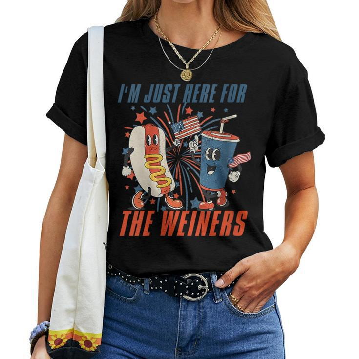 Im Just Here For The Wieners 4Th Of July Wieners Women T-shirt