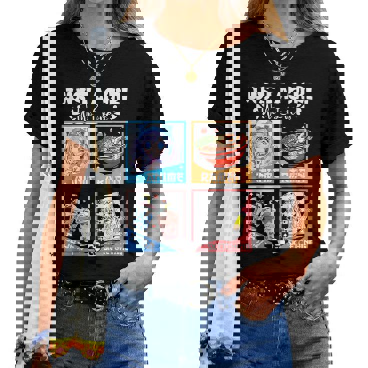 Kawaii Anime Ramen Boba And Sketching Japanese Girls Ns Women T-shirt