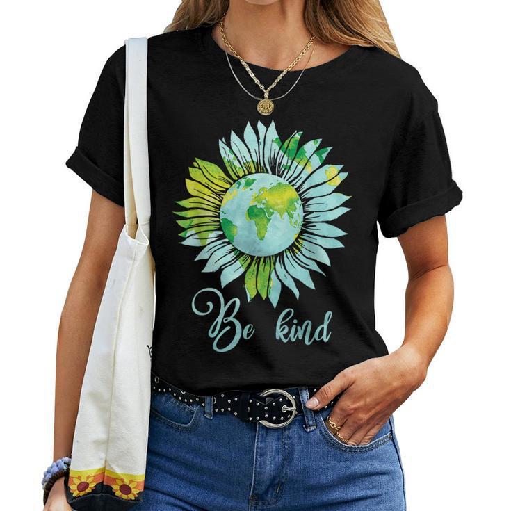 Be Kind Daisy Earth Hippie Flower Child Women T-shirt
