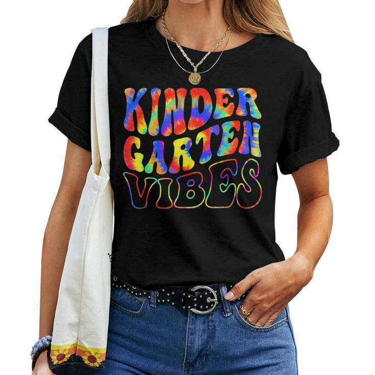 Kindergarten Vibes Tie Dye Back To School Teacher Women T-shirt