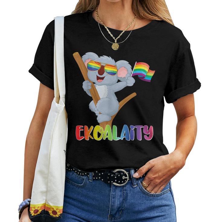 Koala Gay Pride Men Women Kids Lgbt Rainbow Flag Women T-shirt Crewneck