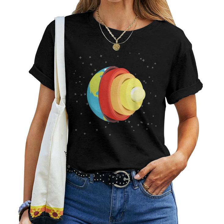 Layers Of The Earth Geology Teacher Student Women T-shirt