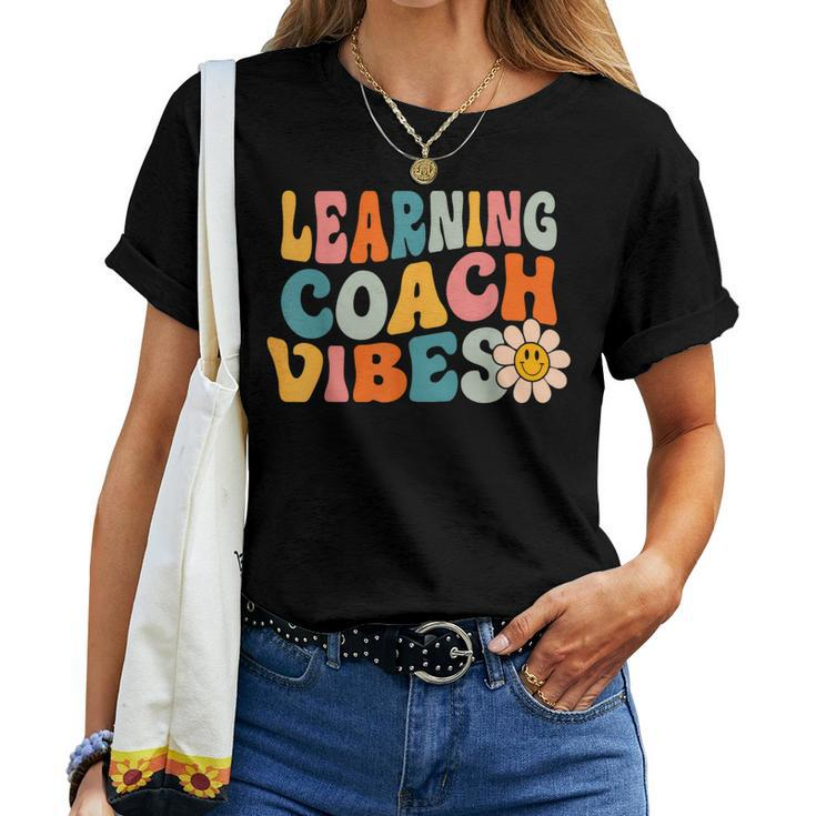 Learning Coach Vibes First Day Of School Retro Teachers Women T-shirt