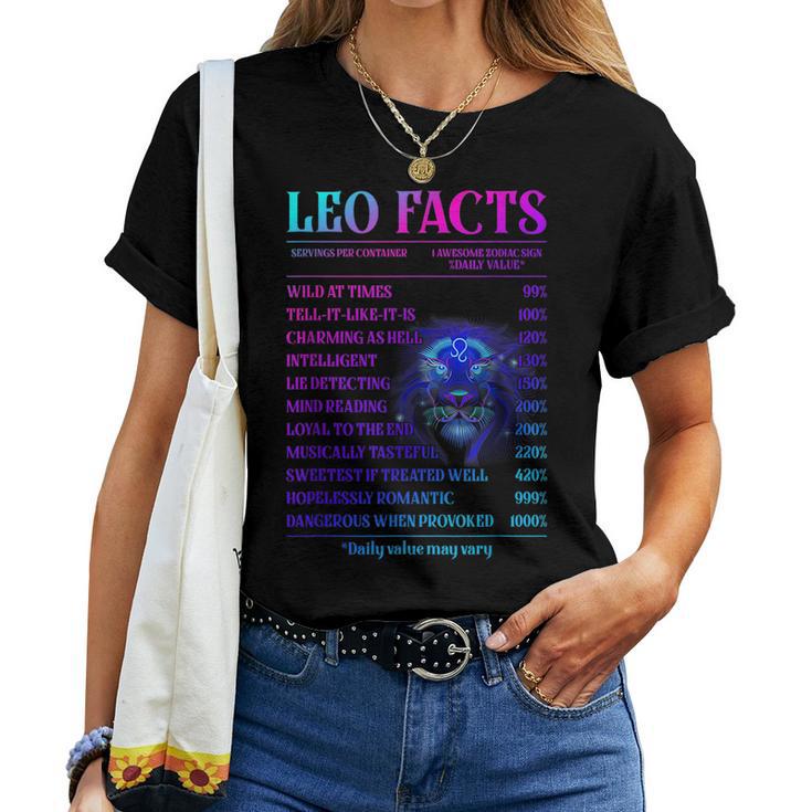 Leo Facts Zodiac August Birthday For Men Women Women T shirt Mazezy