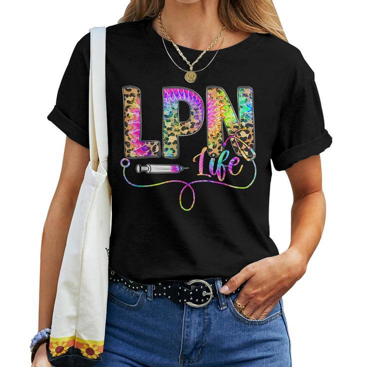 Leopard Tie Dye Lpn Life Nurse Squad Nurse Women Women T-shirt